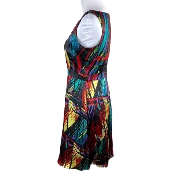 Ellen Tracy Multicolored Sleeveless Fit And Flare Dress, Size 6P - Picture 5 of 10